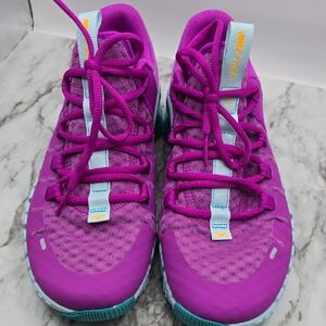 Nike Metcon Free Purple Running Sneakers with Teal & Yellow Accents